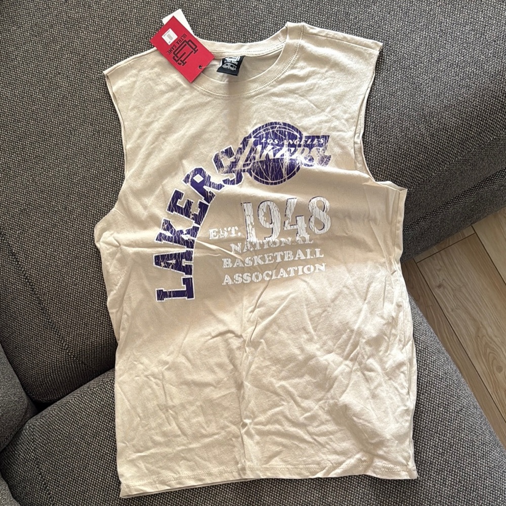 Beige Lakers Sleeveless Shirt